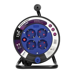 PRZEDŁUŻACZ BĘBNOWY MINI, 4 GNIAZDA 2P+Z (SCHUKO), METALOWY STOJAK, POLWINIT H05VV-F 3X1MM2 - 15M ORNO PRZEDŁUŻACZ BĘBNOWY MINI, 4 GNIAZDA 2P+Z (SCHUKO), METALOWY STOJAK, POLWINIT H05VV-F 3X1MM2 - 15M ORNO