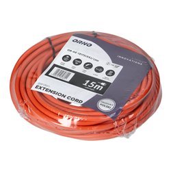 PRZEDŁUŻACZ OGRODOWY POMARAŃCZOWY ZALEWANY, 1X2P+Z (SCHUKO) 15M, H05VV-F 3X1,5MM2, 230VAC/16A , PRODUKT POLSKI ORNO PRZEDŁUŻACZ OGRODOWY POMARAŃCZOWY ZALEWANY, 1X2P+Z (SCHUKO) 15M, H05VV-F 3X1,5MM2, 230VAC/16A , PRODUKT POLSKI ORNO