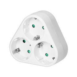 ROZGAŁĘŹNIK TRÓJKĄTNY 3X2P+Z (SCHUKO), BIAŁY ORNO ROZGAŁĘŹNIK TRÓJKĄTNY 3X2P+Z (SCHUKO), BIAŁY ORNO