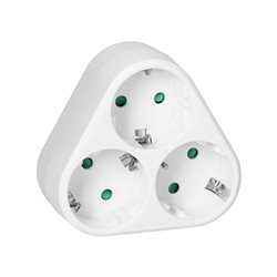 ROZGAŁĘŹNIK TRÓJKĄTNY 3X2P+Z (SCHUKO), BIAŁY ORNO ROZGAŁĘŹNIK TRÓJKĄTNY 3X2P+Z (SCHUKO), BIAŁY ORNO