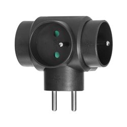 ROZGAŁĘŹNIK 3X2P+Z, CZARNY ORNO ROZGAŁĘŹNIK 3X2P+Z, CZARNY ORNO