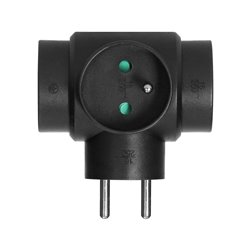 ROZGAŁĘŹNIK 3X2P+Z, CZARNY ORNO ROZGAŁĘŹNIK 3X2P+Z, CZARNY ORNO