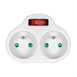 ROZGAŁĘŹNIK 2X2P+Z Z WŁĄCZNIKIEM, BIAŁY ORNO ROZGAŁĘŹNIK 2X2P+Z Z WŁĄCZNIKIEM, BIAŁY ORNO