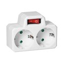 ROZGAŁĘŹNIK 2X2P+Z (SCHUKO) Z WŁĄCZNIKIEM, BIAŁY ORNO ROZGAŁĘŹNIK 2X2P+Z (SCHUKO) Z WŁĄCZNIKIEM, BIAŁY ORNO