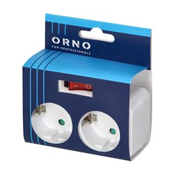 ROZGAŁĘŹNIK 2X2P+Z (SCHUKO) Z WŁĄCZNIKIEM, BIAŁY ORNO ROZGAŁĘŹNIK 2X2P+Z (SCHUKO) Z WŁĄCZNIKIEM, BIAŁY ORNO