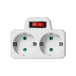 ROZGAŁĘŹNIK 2X2P+Z (SCHUKO) Z WŁĄCZNIKIEM, BIAŁY ORNO ROZGAŁĘŹNIK 2X2P+Z (SCHUKO) Z WŁĄCZNIKIEM, BIAŁY ORNO