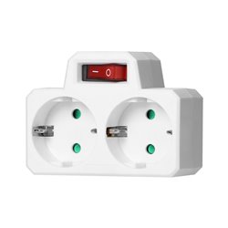 ROZGAŁĘŹNIK 2X2P+Z (SCHUKO) Z WŁĄCZNIKIEM, BIAŁY ORNO ROZGAŁĘŹNIK 2X2P+Z (SCHUKO) Z WŁĄCZNIKIEM, BIAŁY ORNO