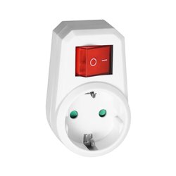 ADAPTER 1X2P+Z (SCHUKO) Z WŁĄCZNIKIEM, BIAŁY ORNO ADAPTER 1X2P+Z (SCHUKO) Z WŁĄCZNIKIEM, BIAŁY ORNO
