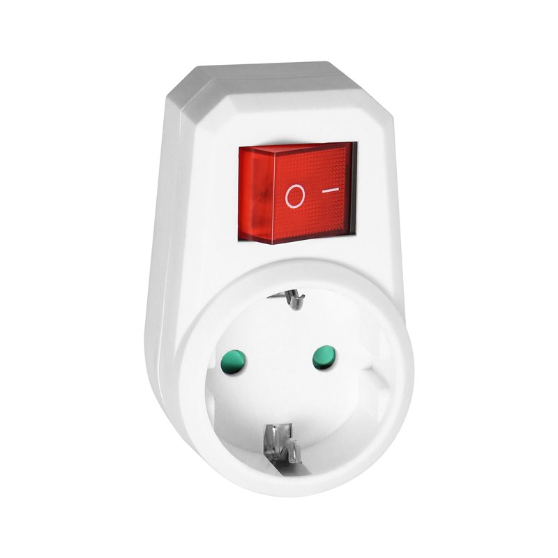 ADAPTER 1X2P+Z (SCHUKO) Z WŁĄCZNIKIEM, BIAŁY ORNO ADAPTER 1X2P+Z (SCHUKO) Z WŁĄCZNIKIEM, BIAŁY ORNO