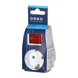 ADAPTER 1X2P+Z (SCHUKO) Z WŁĄCZNIKIEM, BIAŁY ORNO ADAPTER 1X2P+Z (SCHUKO) Z WŁĄCZNIKIEM, BIAŁY ORNO
