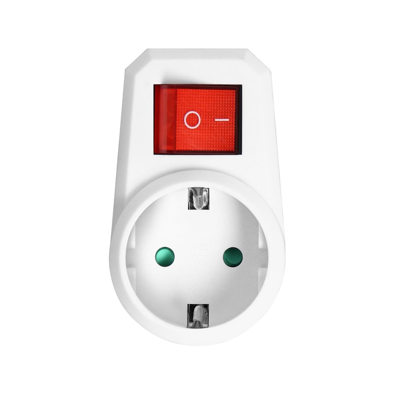 ADAPTER 1X2P+Z (SCHUKO) Z WŁĄCZNIKIEM, BIAŁY ORNO ADAPTER 1X2P+Z (SCHUKO) Z WŁĄCZNIKIEM, BIAŁY ORNO