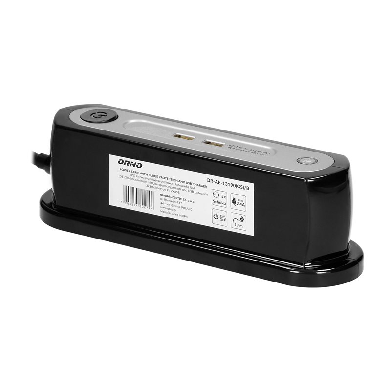 LISTWA ZASILAJĄCA NABIURKOWA Z WYŁĄCZNIKIEM 3X2P+Z(SCHUKO), ŁADOWARKA 2XUSB 2.4A, OGRANICZNIK PRZEPIĘĆ TYP 3, KABEL H05VV-F 3X1, LISTWA ZASILAJĄCA NABIURKOWA Z WYŁĄCZNIKIEM 3X2P+Z(SCHUKO), ŁADOWARKA 2XUSB 2.4A, OGRANICZNIK PRZEPIĘĆ TYP 3, KABEL H05VV-F 3X1,