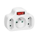 ROZGAŁĘŹNIK 1X2P+Z, 2X2P/II Z WŁĄCZNIKIEM, BIAŁY ORNO ROZGAŁĘŹNIK 1X2P+Z, 2X2P/II Z WŁĄCZNIKIEM, BIAŁY ORNO