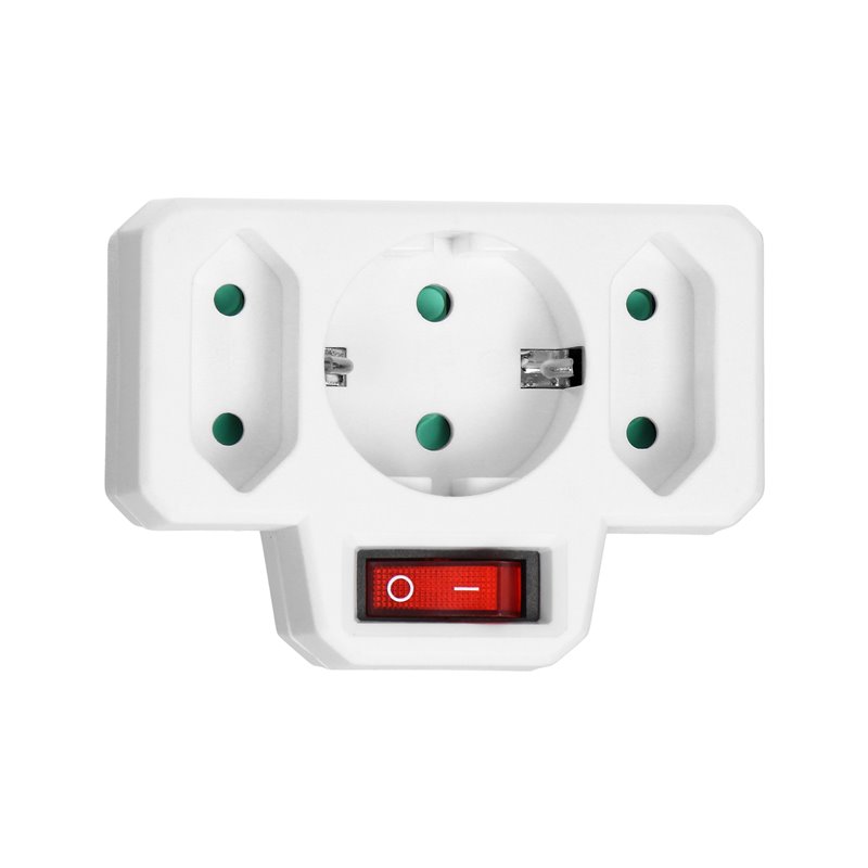 ROZGAŁĘŹNIK 1X2P+Z (SCHUKO), 2X2P/II Z WŁĄCZNIKIEM, BIAŁY ORNO ROZGAŁĘŹNIK 1X2P+Z (SCHUKO), 2X2P/II Z WŁĄCZNIKIEM, BIAŁY ORNO