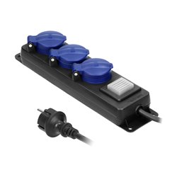 PRZEDŁUŻACZ WARSZTATOWY BRYZGOSZCZELNY Z WYŁĄCZNIKIEM IP44, 3 GNIAZDA 2P+Z IP44, PRZEWÓD GUMOWY, H05RR-F 3X1,5MM2, DŁUGOŚĆ 3M OR PRZEDŁUŻACZ WARSZTATOWY BRYZGOSZCZELNY Z WYŁĄCZNIKIEM IP44, 3 GNIAZDA 2P+Z IP44, PRZEWÓD GUMOWY, H05RR-F 3X1,5MM2, DŁUGOŚĆ 3M OR