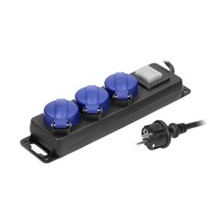 PRZEDŁUŻACZ WARSZTATOWY BRYZGOSZCZELNY Z WYŁĄCZNIKIEM IP44, 3 GNIAZDA 2P+Z IP44, PRZEWÓD GUMOWY, H05RR-F 3X1,5MM2, DŁUGOŚĆ 3M OR PRZEDŁUŻACZ WARSZTATOWY BRYZGOSZCZELNY Z WYŁĄCZNIKIEM IP44, 3 GNIAZDA 2P+Z IP44, PRZEWÓD GUMOWY, H05RR-F 3X1,5MM2, DŁUGOŚĆ 3M OR
