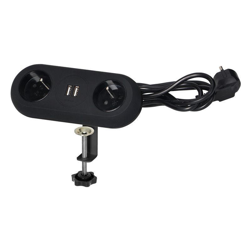 GNIAZDO MEBLOWE Z UCHWYTEM MONTAŻOWYM, ŁADOWARKĄ USB, 2 GNIAZDA 2P+Z, 2XUSB, PRZEWÓD 3X1,0MM2 - 1,5M, CZARNE ORNO GNIAZDO MEBLOWE Z UCHWYTEM MONTAŻOWYM, ŁADOWARKĄ USB, 2 GNIAZDA 2P+Z, 2XUSB, PRZEWÓD 3X1,0MM2 - 1,5M, CZARNE ORNO