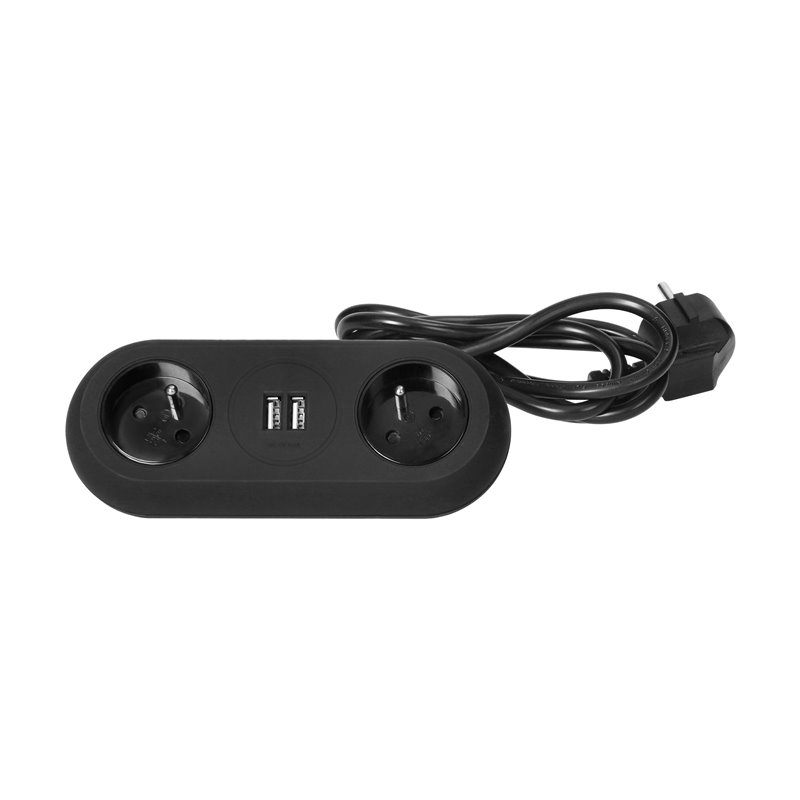 GNIAZDO MEBLOWE Z UCHWYTEM MONTAŻOWYM, ŁADOWARKĄ USB, 2 GNIAZDA 2P+Z, 2XUSB, PRZEWÓD 3X1,0MM2 - 1,5M, CZARNE ORNO GNIAZDO MEBLOWE Z UCHWYTEM MONTAŻOWYM, ŁADOWARKĄ USB, 2 GNIAZDA 2P+Z, 2XUSB, PRZEWÓD 3X1,0MM2 - 1,5M, CZARNE ORNO
