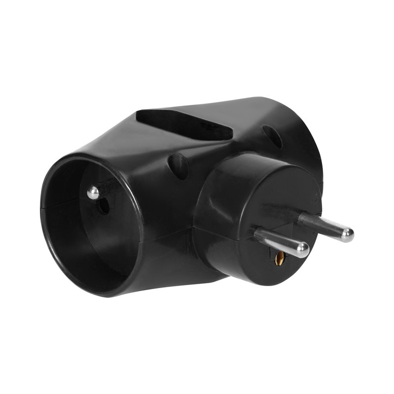 ROZGAŁĘŹNIK 2X2P+Z, 1X2P/II, CZARNY ORNO ROZGAŁĘŹNIK 2X2P+Z, 1X2P/II, CZARNY ORNO
