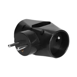 ROZGAŁĘŹNIK 2X2P+Z, 1X2P/II, CZARNY ORNO ROZGAŁĘŹNIK 2X2P+Z, 1X2P/II, CZARNY ORNO
