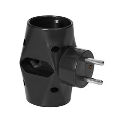 ROZGAŁĘŹNIK 2X2P+Z, 1X2P/II, CZARNY ORNO ROZGAŁĘŹNIK 2X2P+Z, 1X2P/II, CZARNY ORNO