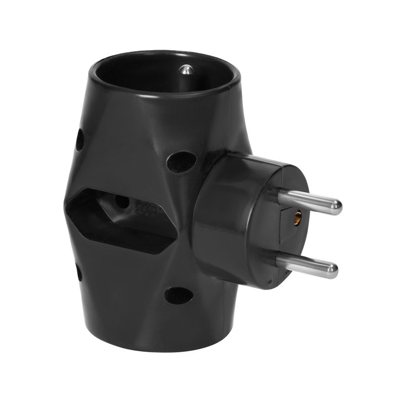 ROZGAŁĘŹNIK 2X2P+Z, 1X2P/II, CZARNY ORNO ROZGAŁĘŹNIK 2X2P+Z, 1X2P/II, CZARNY ORNO