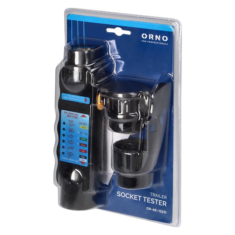 ZESTAW TESTOWY GNIAZDA PRZYCZEPY, STANDARD 13/7-PINOWY, 12/24V ORNO ZESTAW TESTOWY GNIAZDA PRZYCZEPY, STANDARD 13/7-PINOWY, 12/24V ORNO