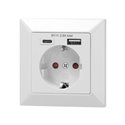 GNIAZDO POJEDYNCZE 2P+Z (SCHUKO), USB-A + USB-C, WYJŚCIE 5VDC MAX 2,8A ORNO