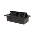GNIAZDO MEBLOWE WPUSZCZANE W BLAT Z GRUBYM RANTEM, 2X2P+Z, 3 PORTY USB, CZARNE ORNO GNIAZDO MEBLOWE WPUSZCZANE W BLAT Z GRUBYM RANTEM, 2X2P+Z, 3 PORTY USB, CZARNE ORNO