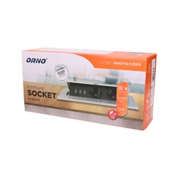 GNIAZDO MEBLOWE WPUSZCZANE W BLAT Z GRUBYM RANTEM, 2X2P+Z, 3 PORTY USB, CZARNE ORNO GNIAZDO MEBLOWE WPUSZCZANE W BLAT Z GRUBYM RANTEM, 2X2P+Z, 3 PORTY USB, CZARNE ORNO