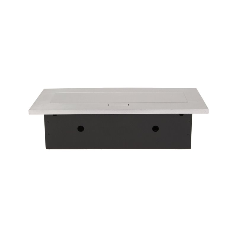 GNIAZDO MEBLOWE WPUSZCZANE W BLAT Z GRUBYM RANTEM, 2X2P+Z, 3 PORTY USB, SREBRNE ORNO GNIAZDO MEBLOWE WPUSZCZANE W BLAT Z GRUBYM RANTEM, 2X2P+Z, 3 PORTY USB, SREBRNE ORNO