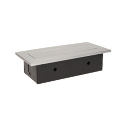 GNIAZDO MEBLOWE WPUSZCZANE W BLAT Z GRUBYM RANTEM, 2X2P+Z, 3 PORTY USB, SREBRNE ORNO GNIAZDO MEBLOWE WPUSZCZANE W BLAT Z GRUBYM RANTEM, 2X2P+Z, 3 PORTY USB, SREBRNE ORNO