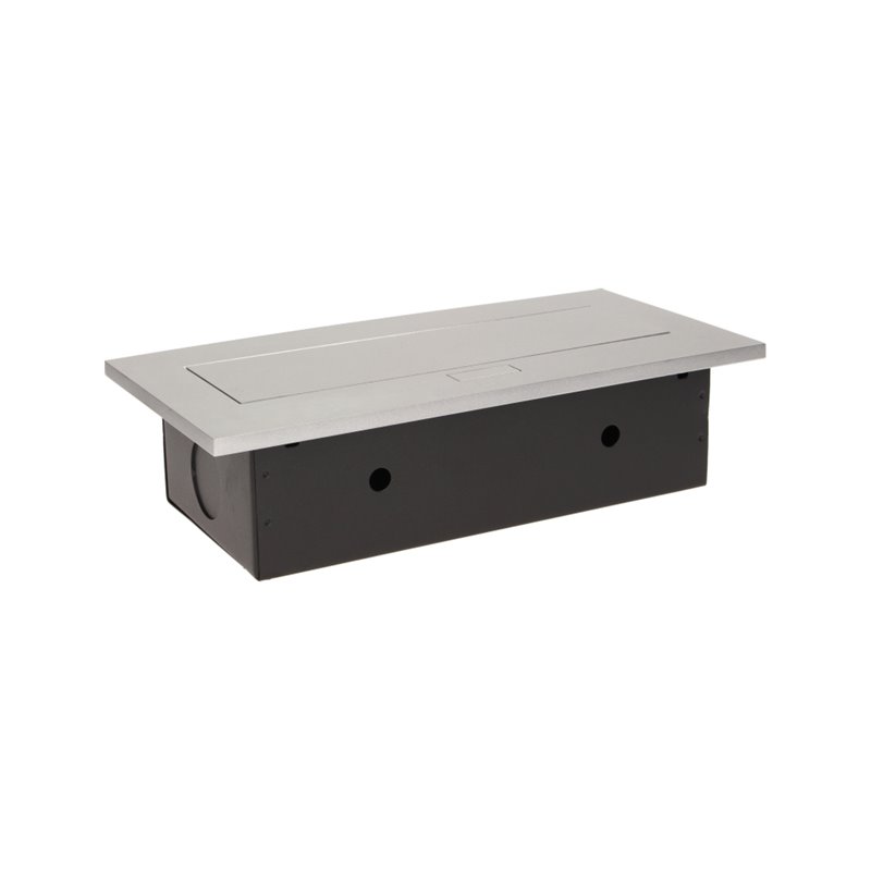 GNIAZDO MEBLOWE WPUSZCZANE W BLAT Z GRUBYM RANTEM, 2X2P+Z, 3 PORTY USB, SREBRNE ORNO GNIAZDO MEBLOWE WPUSZCZANE W BLAT Z GRUBYM RANTEM, 2X2P+Z, 3 PORTY USB, SREBRNE ORNO