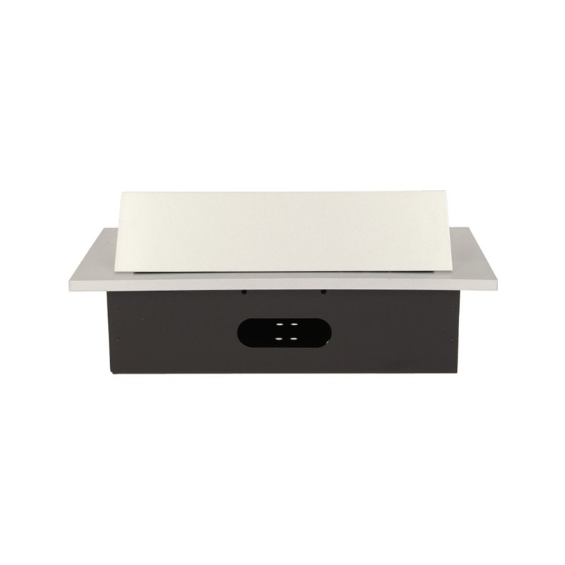 GNIAZDO MEBLOWE WPUSZCZANE W BLAT Z GRUBYM RANTEM, 2X2P+Z, 3 PORTY USB, SREBRNE ORNO GNIAZDO MEBLOWE WPUSZCZANE W BLAT Z GRUBYM RANTEM, 2X2P+Z, 3 PORTY USB, SREBRNE ORNO