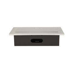 GNIAZDO MEBLOWE WPUSZCZANE W BLAT Z GRUBYM RANTEM, 2X2P+Z, 3 PORTY USB, SREBRNE ORNO GNIAZDO MEBLOWE WPUSZCZANE W BLAT Z GRUBYM RANTEM, 2X2P+Z, 3 PORTY USB, SREBRNE ORNO