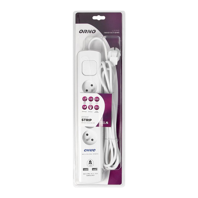 LISTWA PRZECIWPRZEPIĘCIOWA, 4 GNIAZDA 2P+Z, KABEL 3X1,0MM2, 3M, Z WYŁĄCZNIKIEM PODŚWIETLANYM DWUTOROWYM. 10A/230 VAC, OCHRONNIK LISTWA PRZECIWPRZEPIĘCIOWA, 4 GNIAZDA 2P+Z, KABEL 3X1,0MM2, 3M, Z WYŁĄCZNIKIEM PODŚWIETLANYM DWUTOROWYM. 10A/230 VAC, OCHRONNIK