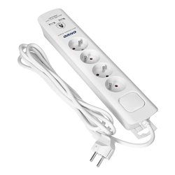 LISTWA PRZECIWPRZEPIĘCIOWA, 4 GNIAZDA 2P+Z, KABEL 3X1,0MM2, 3M, Z WYŁĄCZNIKIEM PODŚWIETLANYM DWUTOROWYM. 10A/230 VAC, OCHRONNIK LISTWA PRZECIWPRZEPIĘCIOWA, 4 GNIAZDA 2P+Z, KABEL 3X1,0MM2, 3M, Z WYŁĄCZNIKIEM PODŚWIETLANYM DWUTOROWYM. 10A/230 VAC, OCHRONNIK