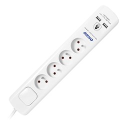 LISTWA PRZECIWPRZEPIĘCIOWA, 4 GNIAZDA 2P+Z, KABEL 3X1,0MM2, 3M, Z WYŁĄCZNIKIEM PODŚWIETLANYM DWUTOROWYM. 10A/230 VAC, OCHRONNIK LISTWA PRZECIWPRZEPIĘCIOWA, 4 GNIAZDA 2P+Z, KABEL 3X1,0MM2, 3M, Z WYŁĄCZNIKIEM PODŚWIETLANYM DWUTOROWYM. 10A/230 VAC, OCHRONNIK