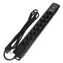 LISTWA PRZECIWPRZEPIĘCIOWA, 8 GNIAZD 2P+Z (SCHUKO), KABEL 3X1,5MM2, 3M, Z WYŁĄCZNIKIEM PODŚWIETLANYM DWUTOROWYM. 16A/230 VAC, OC LISTWA PRZECIWPRZEPIĘCIOWA, 8 GNIAZD 2P+Z (SCHUKO), KABEL 3X1,5MM2, 3M, Z WYŁĄCZNIKIEM PODŚWIETLANYM DWUTOROWYM. 16A/230 VAC, OC