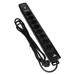 LISTWA PRZECIWPRZEPIĘCIOWA, 8 GNIAZD 2P+Z (SCHUKO), KABEL 3X1,5MM2, 3M, Z WYŁĄCZNIKIEM PODŚWIETLANYM DWUTOROWYM. 16A/230 VAC, OC LISTWA PRZECIWPRZEPIĘCIOWA, 8 GNIAZD 2P+Z (SCHUKO), KABEL 3X1,5MM2, 3M, Z WYŁĄCZNIKIEM PODŚWIETLANYM DWUTOROWYM. 16A/230 VAC, OC