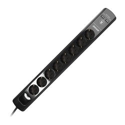 LISTWA PRZECIWPRZEPIĘCIOWA, 8 GNIAZD 2P+Z (SCHUKO), KABEL 3X1,5MM2, 3M, Z WYŁĄCZNIKIEM PODŚWIETLANYM DWUTOROWYM. 16A/230 VAC, OC LISTWA PRZECIWPRZEPIĘCIOWA, 8 GNIAZD 2P+Z (SCHUKO), KABEL 3X1,5MM2, 3M, Z WYŁĄCZNIKIEM PODŚWIETLANYM DWUTOROWYM. 16A/230 VAC, OC