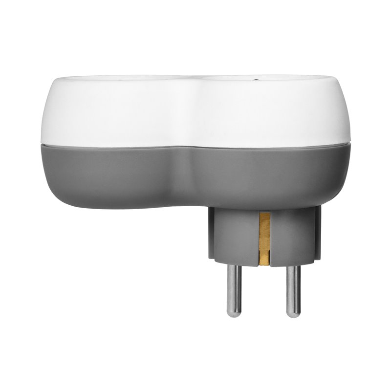 ROZGAŁĘŹNIK 2P+Z (SCHUKO) Z ŁADOWARKĄ 2XUSB, BIAŁO-SZARY ORNO ROZGAŁĘŹNIK 2P+Z (SCHUKO) Z ŁADOWARKĄ 2XUSB, BIAŁO-SZARY ORNO