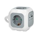PRZEDŁUŻACZ 4X2P+Z (SCHUKO), ŁADOWARKA USB A+C, QUICK CHARGE, 1,4M H05VV-F 3X1,5MM2, SZARY ORNO PRZEDŁUŻACZ 4X2P+Z (SCHUKO), ŁADOWARKA USB A+C, QUICK CHARGE, 1,4M H05VV-F 3X1,5MM2, SZARY ORNO
