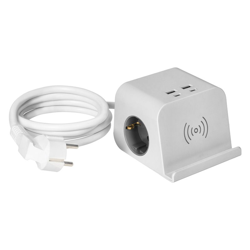 LISTWA ZASILAJĄCA NABIURKOWA, ŁADOWARKĄ USB, ŚRUBOWYM ZACISKIEM MOCUJĄCYM I PRZEWODEM 1,4M, 2X2P+Z (SCHUKO), 4XUSB, BIAŁY ORNO LISTWA ZASILAJĄCA NABIURKOWA, ŁADOWARKĄ USB, ŚRUBOWYM ZACISKIEM MOCUJĄCYM I PRZEWODEM 1,4M, 2X2P+Z (SCHUKO), 4XUSB, BIAŁY ORNO