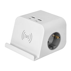 LISTWA ZASILAJĄCA NABIURKOWA, ŁADOWARKĄ USB, ŚRUBOWYM ZACISKIEM MOCUJĄCYM I PRZEWODEM 1,4M, 2X2P+Z (SCHUKO), 4XUSB, BIAŁY ORNO LISTWA ZASILAJĄCA NABIURKOWA, ŁADOWARKĄ USB, ŚRUBOWYM ZACISKIEM MOCUJĄCYM I PRZEWODEM 1,4M, 2X2P+Z (SCHUKO), 4XUSB, BIAŁY ORNO