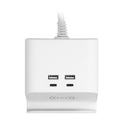 LISTWA ZASILAJĄCA NABIURKOWA, ŁADOWARKĄ USB, ŚRUBOWYM ZACISKIEM MOCUJĄCYM I PRZEWODEM 1,4M, 2X2P+Z (SCHUKO), 4XUSB, BIAŁY ORNO LISTWA ZASILAJĄCA NABIURKOWA, ŁADOWARKĄ USB, ŚRUBOWYM ZACISKIEM MOCUJĄCYM I PRZEWODEM 1,4M, 2X2P+Z (SCHUKO), 4XUSB, BIAŁY ORNO