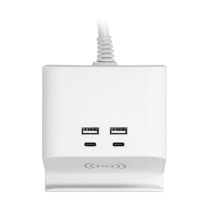 LISTWA ZASILAJĄCA NABIURKOWA, ŁADOWARKĄ USB, ŚRUBOWYM ZACISKIEM MOCUJĄCYM I PRZEWODEM 1,4M, 2X2P+Z (SCHUKO), 4XUSB, BIAŁY ORNO LISTWA ZASILAJĄCA NABIURKOWA, ŁADOWARKĄ USB, ŚRUBOWYM ZACISKIEM MOCUJĄCYM I PRZEWODEM 1,4M, 2X2P+Z (SCHUKO), 4XUSB, BIAŁY ORNO