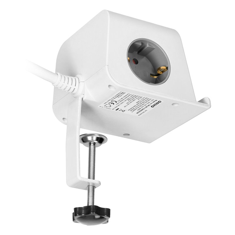 LISTWA ZASILAJĄCA NABIURKOWA, ŁADOWARKĄ USB, ŚRUBOWYM ZACISKIEM MOCUJĄCYM I PRZEWODEM 1,4M, 2X2P+Z (SCHUKO), 4XUSB, BIAŁY ORNO LISTWA ZASILAJĄCA NABIURKOWA, ŁADOWARKĄ USB, ŚRUBOWYM ZACISKIEM MOCUJĄCYM I PRZEWODEM 1,4M, 2X2P+Z (SCHUKO), 4XUSB, BIAŁY ORNO