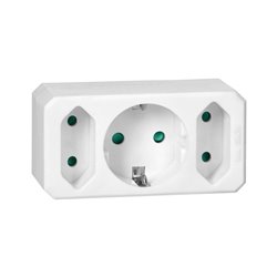ROZGAŁĘŹNIK 2X2P + 1X2P+Z (SCHUKO), BIAŁY ORNO ROZGAŁĘŹNIK 2X2P + 1X2P+Z (SCHUKO), BIAŁY ORNO