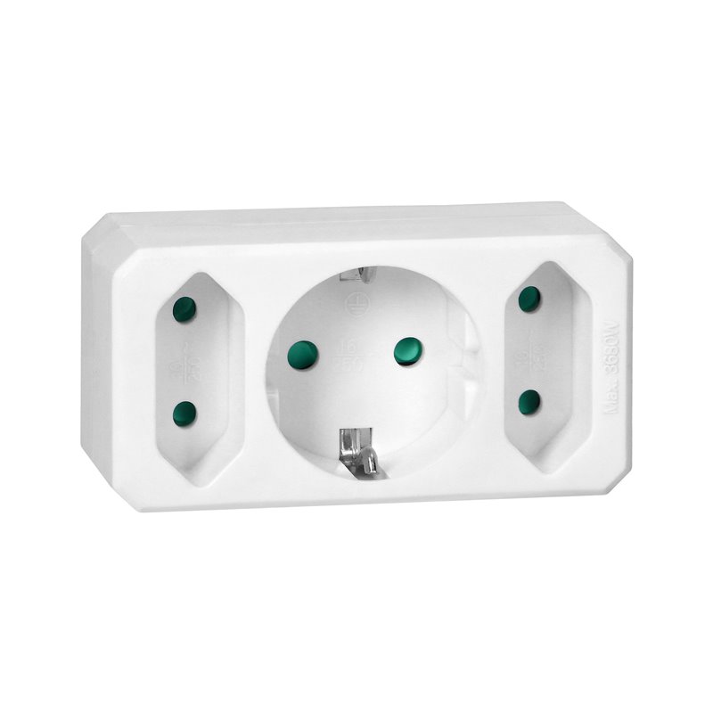 ROZGAŁĘŹNIK 2X2P + 1X2P+Z (SCHUKO), BIAŁY ORNO ROZGAŁĘŹNIK 2X2P + 1X2P+Z (SCHUKO), BIAŁY ORNO